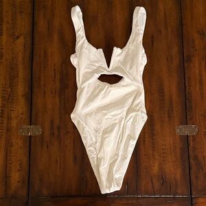 Stylish White One Piece Swimsuit